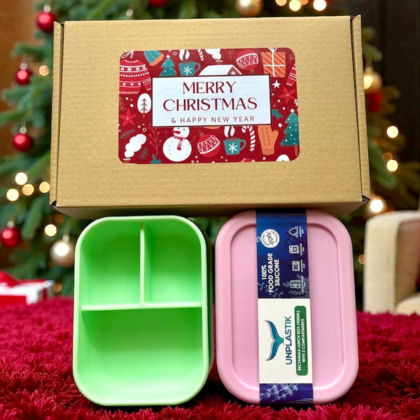 Lunch Box 3 Compartments Singapore Skyline - Gift Set